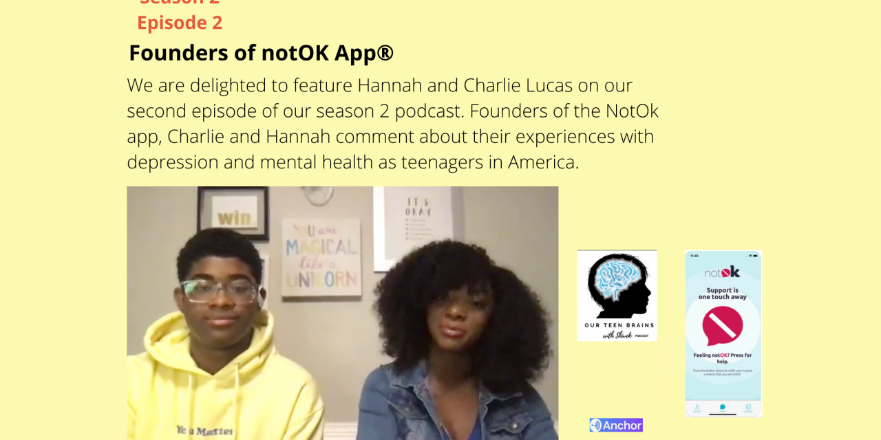 It’s OK to be NotOK! Our Teen Brains learns from two adolescents, Hannah and Charlie Lucas